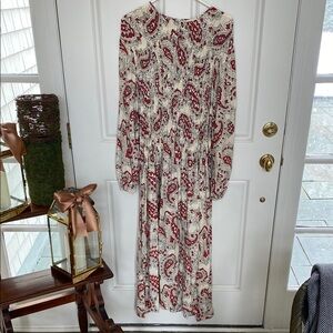 H&M Red and Cream Paisley Maxi Dress